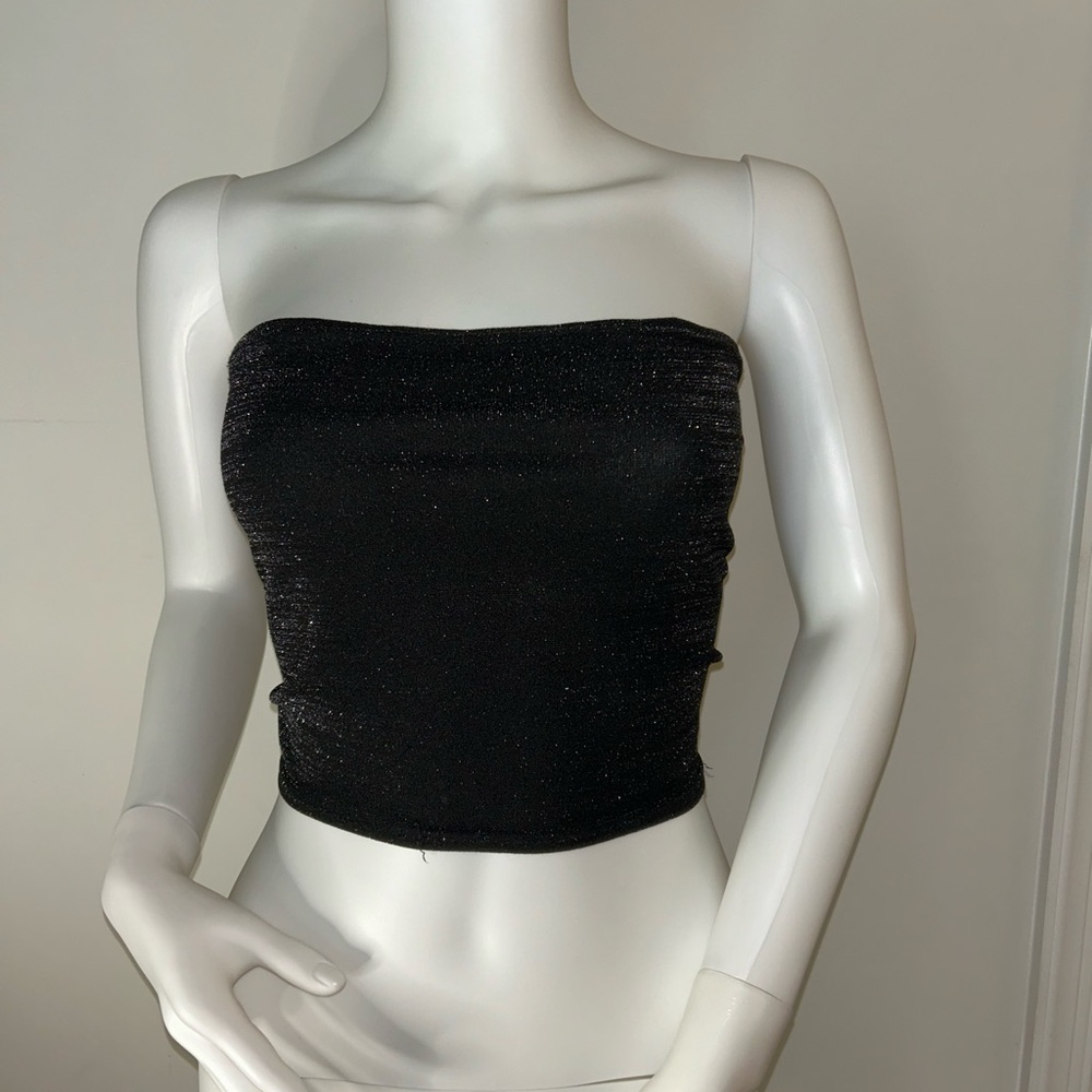 Shein Black Glitter Tube Top